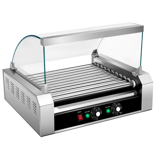 Electric Hot Dog 11 Roller Machine 30 Hot Dogs Stainless Steel Sausage Grill