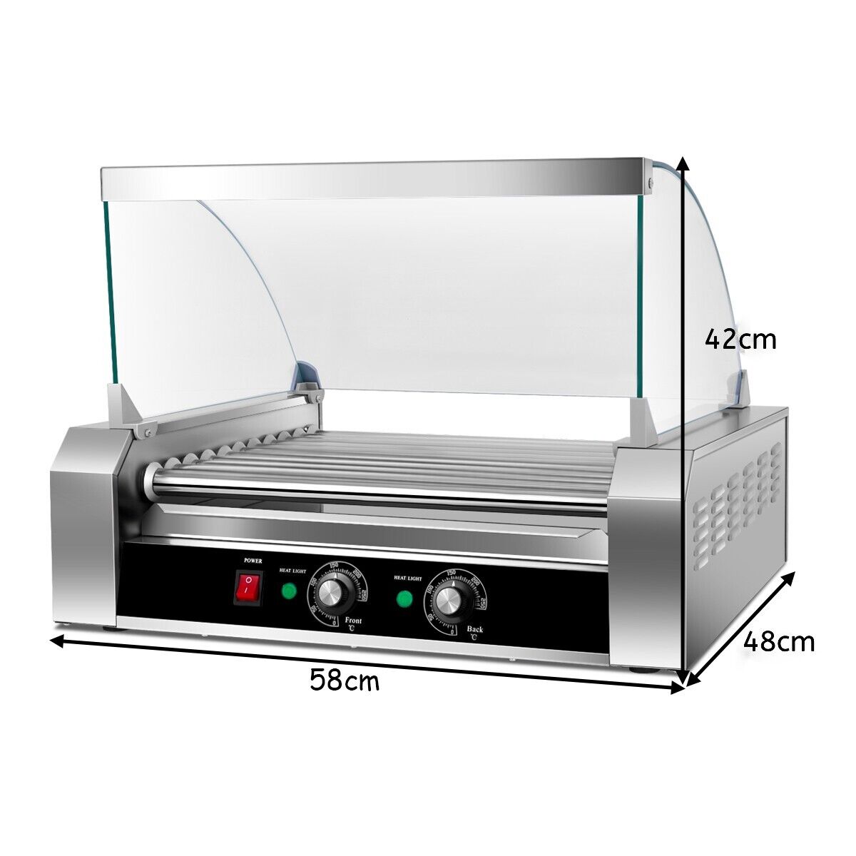 Electric Hot Dog 11 Roller Machine 30 Hot Dogs Stainless Steel Sausage Grill