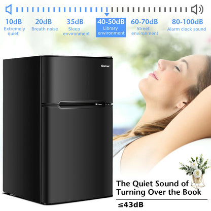90L Freestanding Undercounter Refrigerator with 2 Reversible Door-Black