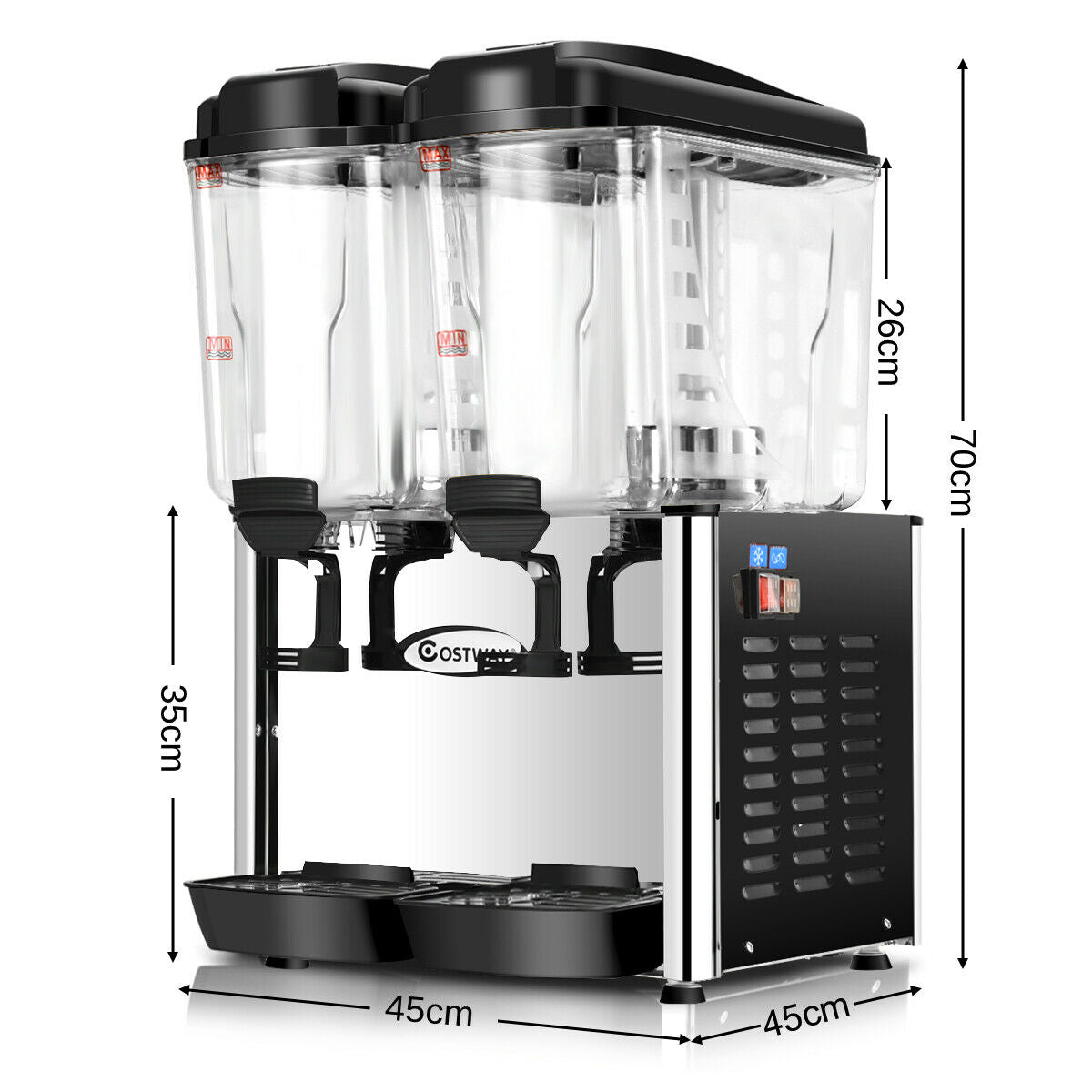 36L Commercial Juice Dispenser with 2 Tanks 
