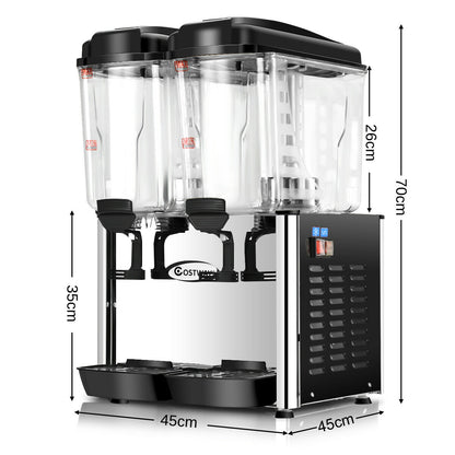 36L Commercial Juice Dispenser with 2 Tanks 