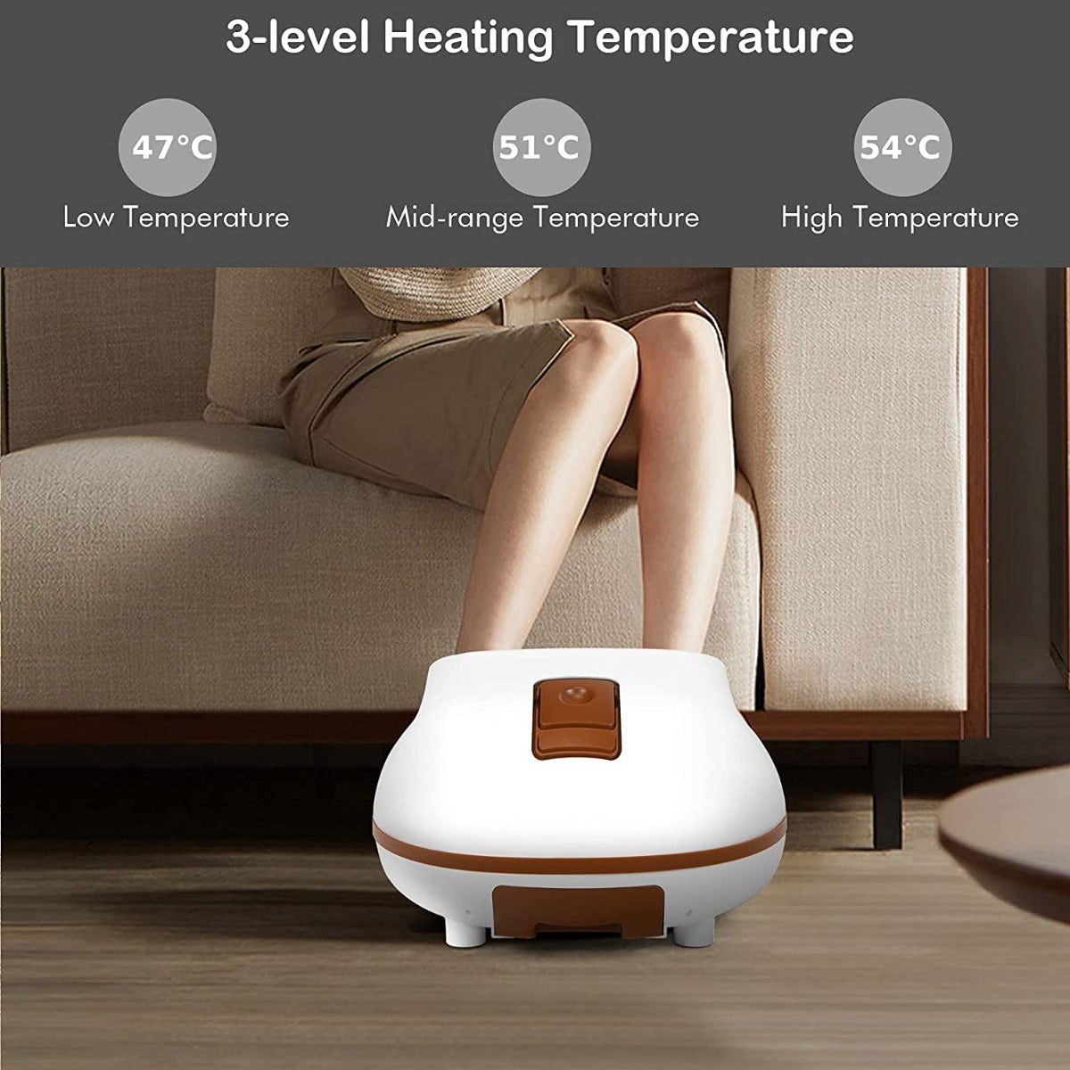 Electric Steam Foot Spa with Massager-Brown