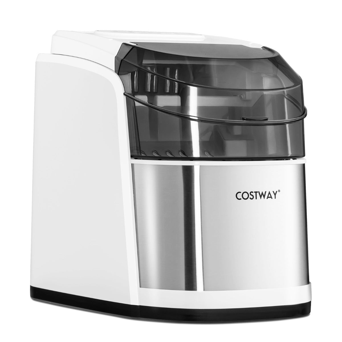 Portable Countertop Ice Maker with Ice Scoop and Basket-White