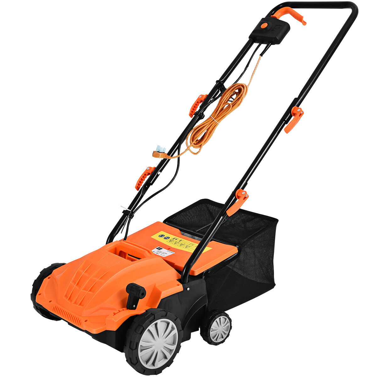2 in 1 Electric Scarifier and Lawn Aerator with 40L Collection Box-Orange