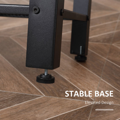 HOMCOM Industrial-Style Boxy Side Table 3 Layer 2 Shelves Storage Display w/ Metal Frame Stylish On-Trend Bedside End Table Nightstand