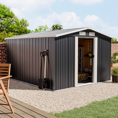 Apex Roof Metal Garden Shed with 4 Plastic Vents