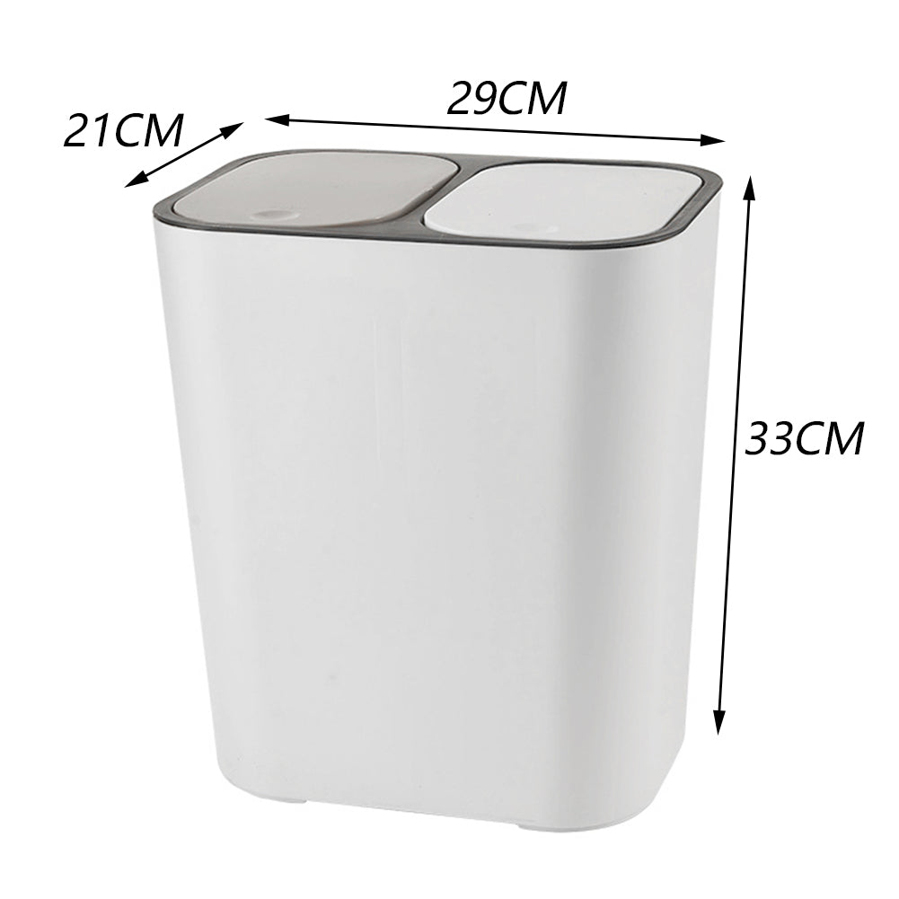 15L Push Type Dustbin Dry Wet Separation Home Trash Can