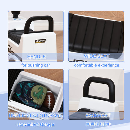 HOMCOM 3-in-1 Ride On Car Licensed Mercedes-Benz Truck Stroller Toddler Under Seat Storage Handle Steering Wheel Horn for Baby 12 - 36 Months White