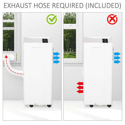 HOMCOM Mobile Air Conditioner White W/ Remote Control Cooling Dehumidifying Ventilating - 765W