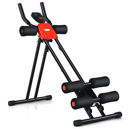 Foldable Core Abdominal Trainer with LCD Display and Adjustable Resistance