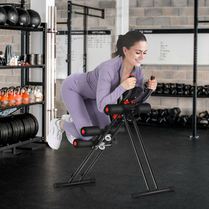 Foldable Core Abdominal Trainer with LCD Display and Adjustable Resistance
