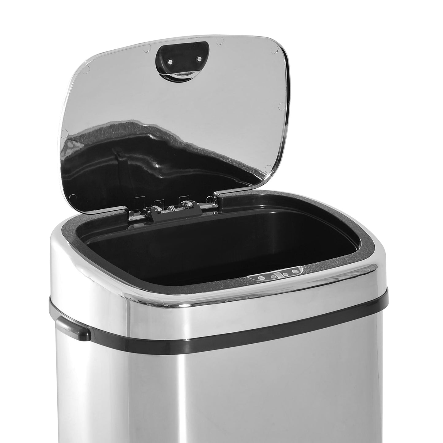 HOMCOM 68L Automatic Sensor Lid Steel Kitchen Bin Silver
