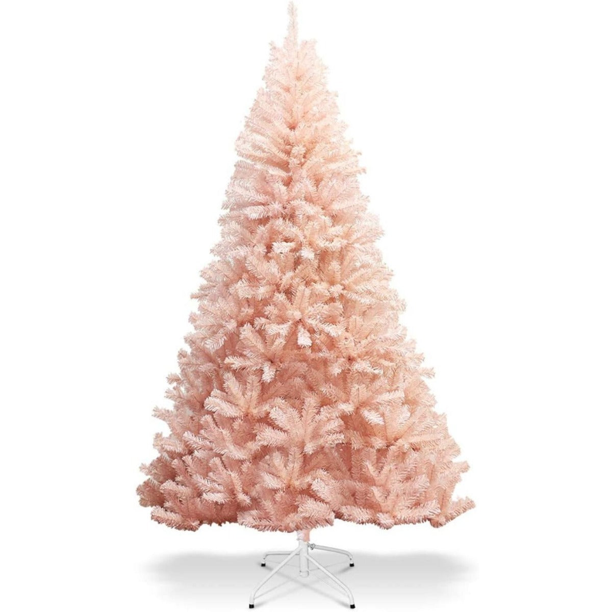 Pink Artificial Christmas Tree with Folding Metal Stand-6FT