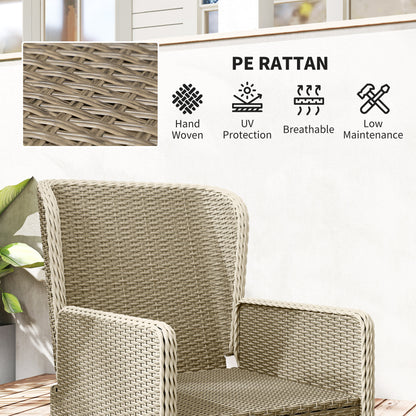 Outsunny Five-Piece Reclining Rattan Chair Set - Light Grey