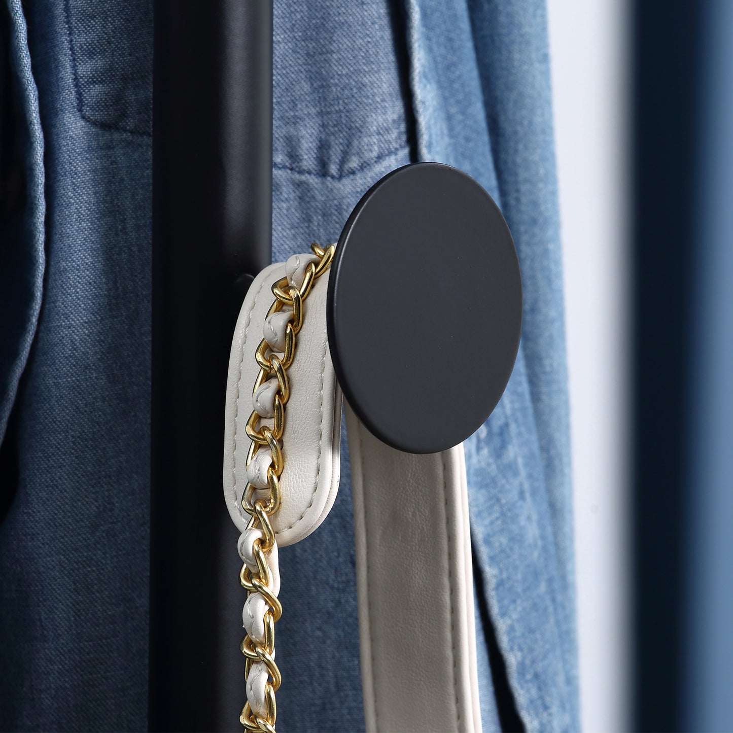 HOMCOM Coat Rack Free Standing Hall Tree with 8 Round Disc Hooks for Clothes, Hats,Purses, Steel Entryway Coat Stand with Marble Base, Black