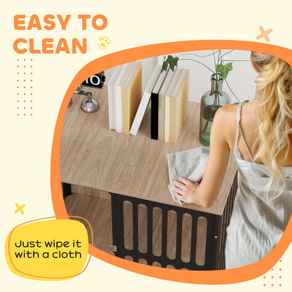 PawHut Dog Crate Furniture with Anti-Chew Resistant Mesh, Anti-Escape Single Door, for Medium Dogs, 80 x 55 x 72 cm