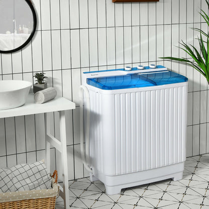 Semi-Automatic Washing Machine with 3 Modes for Apartment-Blue