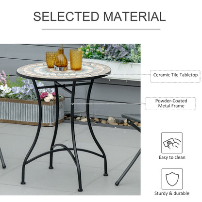 Outsunny ?60cm Mosaic Outdoor Patio Table - Green