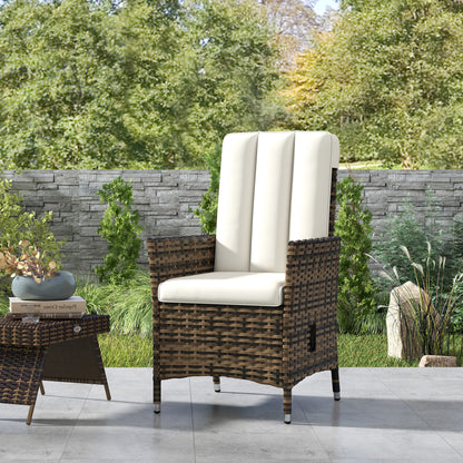 Outsunny 105°-150° Reclining Rattan Chair - Cream