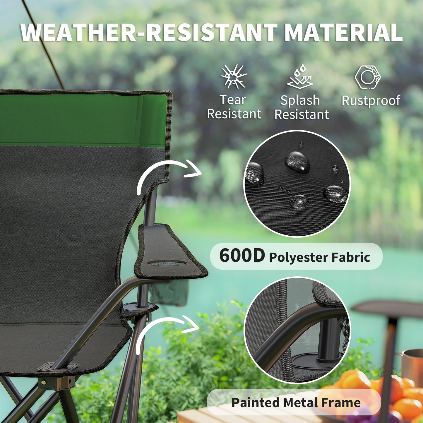 Outsunny Four-Piece Portable Picnic Table Set - Green