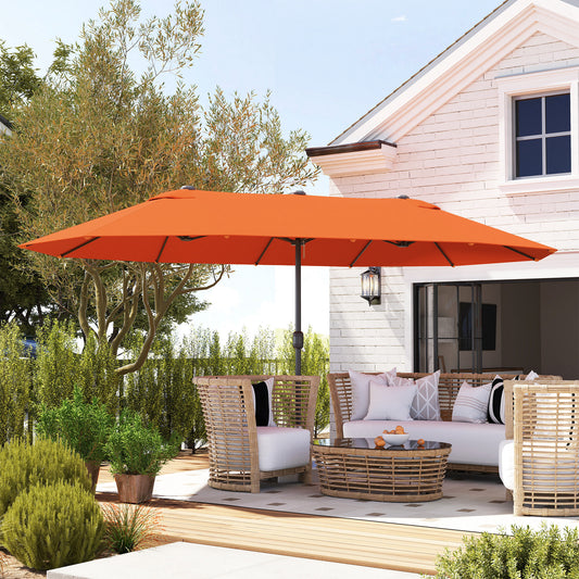 Outsunny 4.6m Double Garden Parasol - Orange