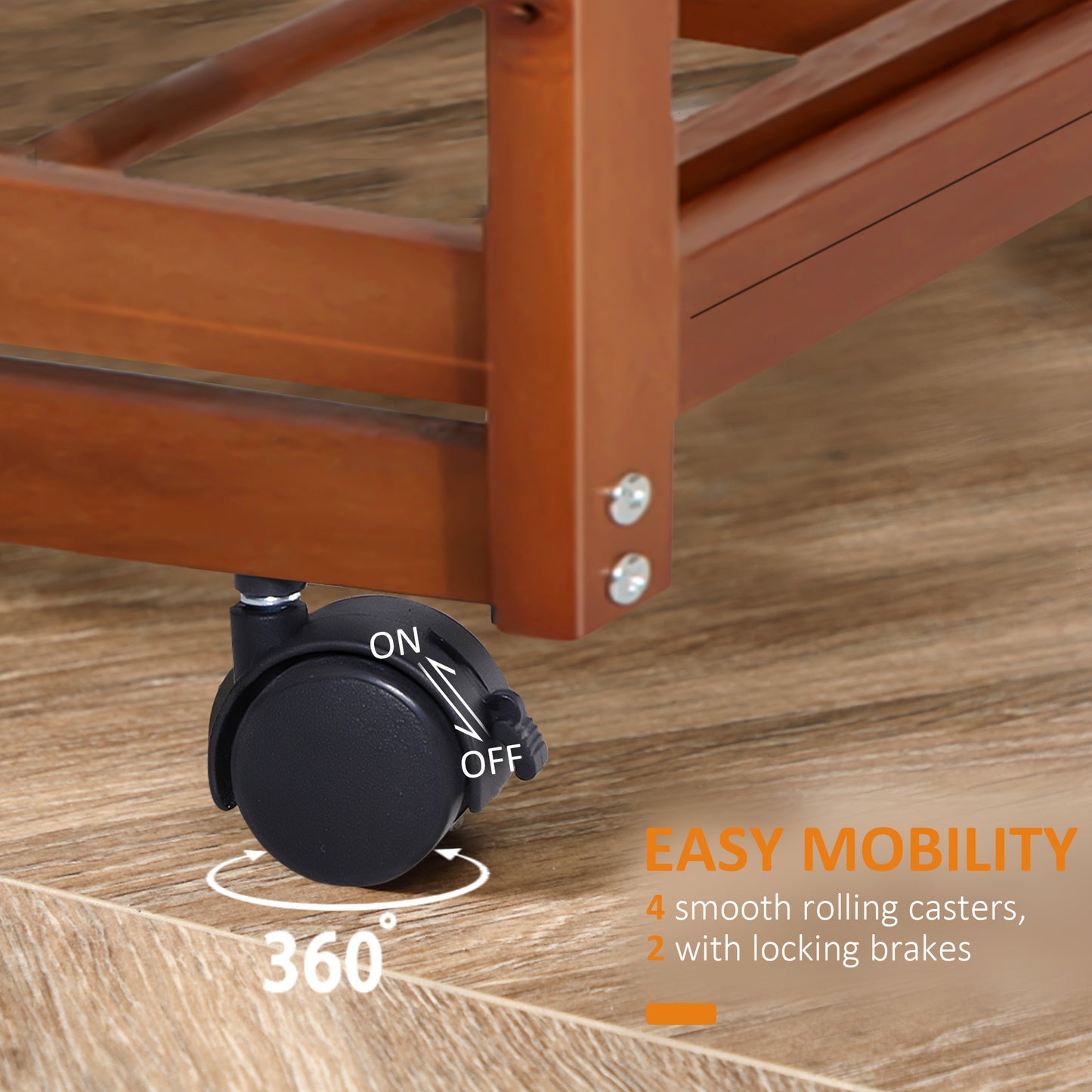 Homcom Wooden Kitchen Trolley Cart Drawers, 3 Shelves