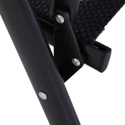 Outsunny Set of Six Folding Garden Chairs - Black