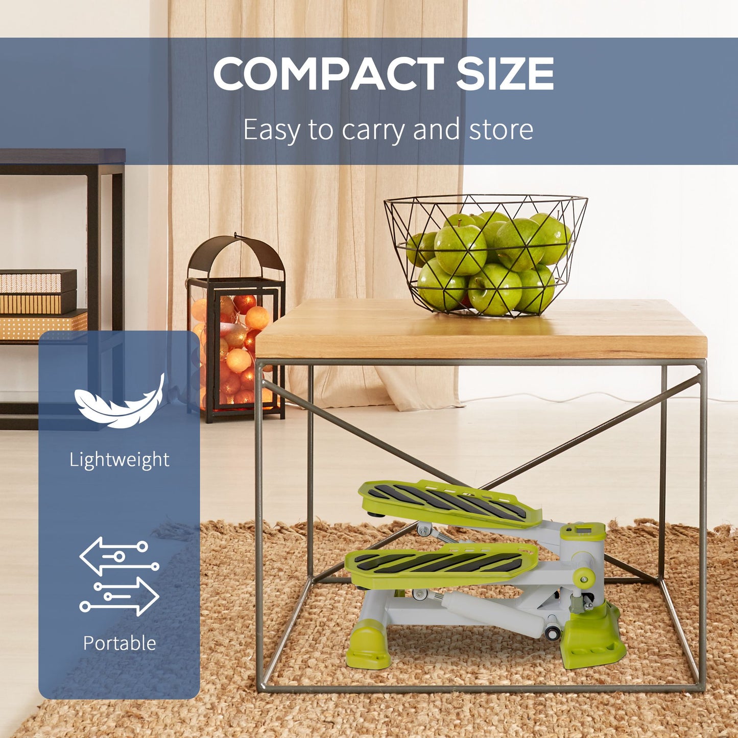 HOMCOM Portable Mini Stepper Exercise Legs Arms Thigh Toner Workout Toning Machine Fitness Stair Steps, White