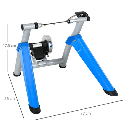 HOMCOM Steel 8-Level Indoor Stationary Bike Trainer Frame Bike Rack Exercises Blue