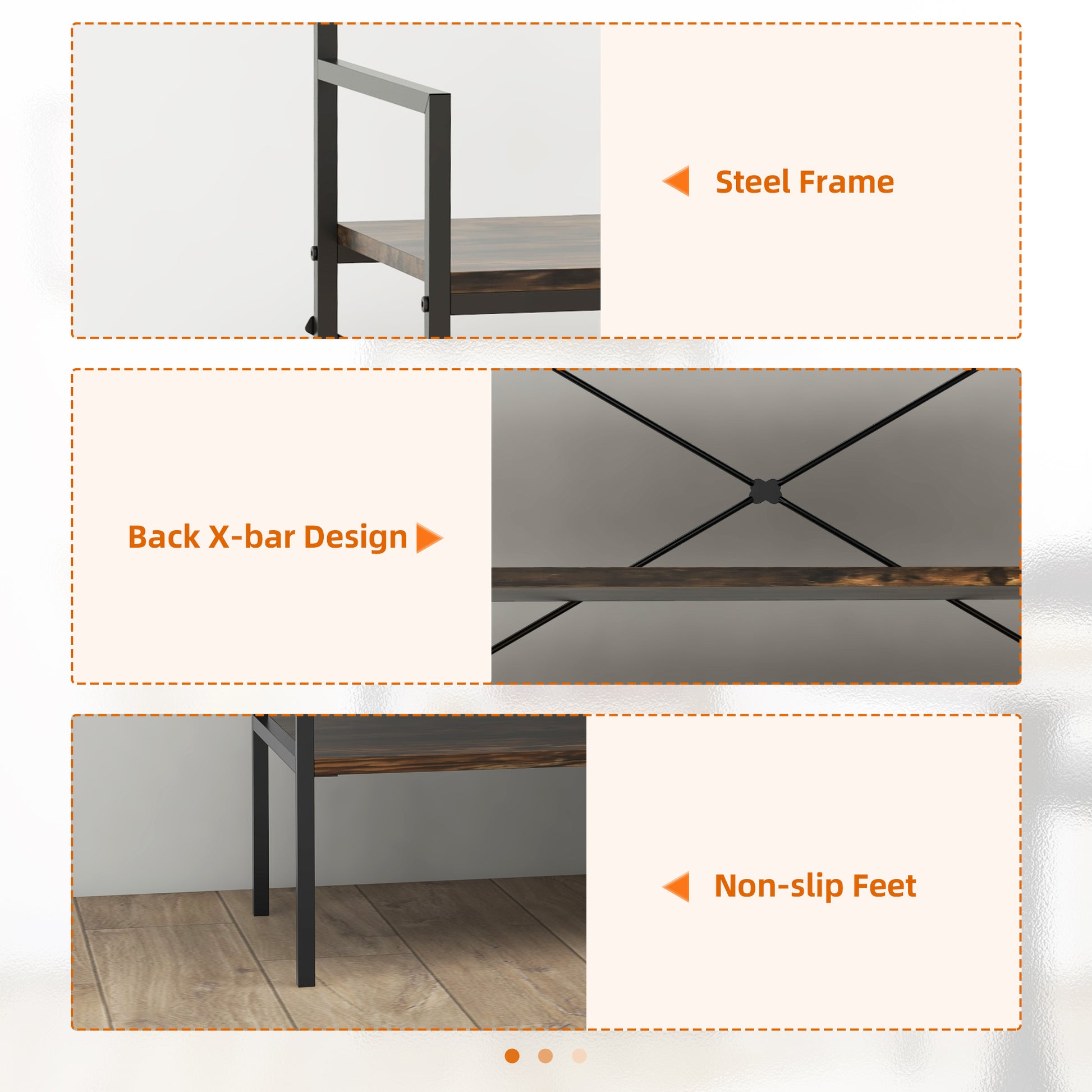 HOMCOM Kitchen Bakers Rack, Microwave Stand, Coffee Bar with 5 Shelves and 5 Hooks for Dining Room, Shoe Racks for Entryway