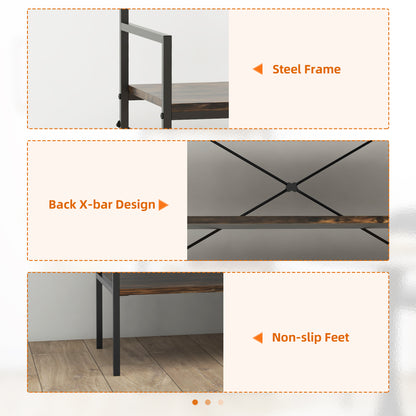 HOMCOM Kitchen Bakers Rack, Microwave Stand, Coffee Bar with 5 Shelves and 5 Hooks for Dining Room, Shoe Racks for Entryway