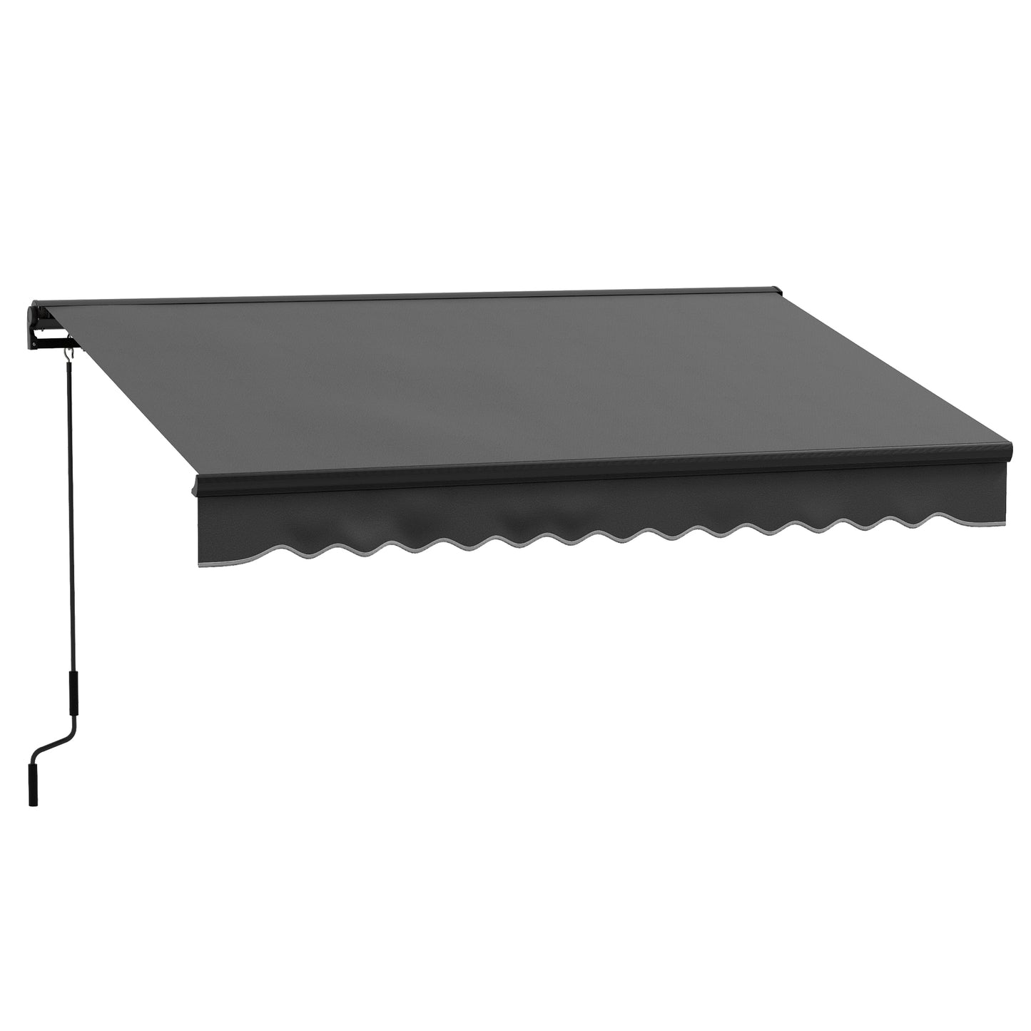 Outsunny 3 x 2m Aluminium Frame Electric Awning, with Remote - Dark Grey