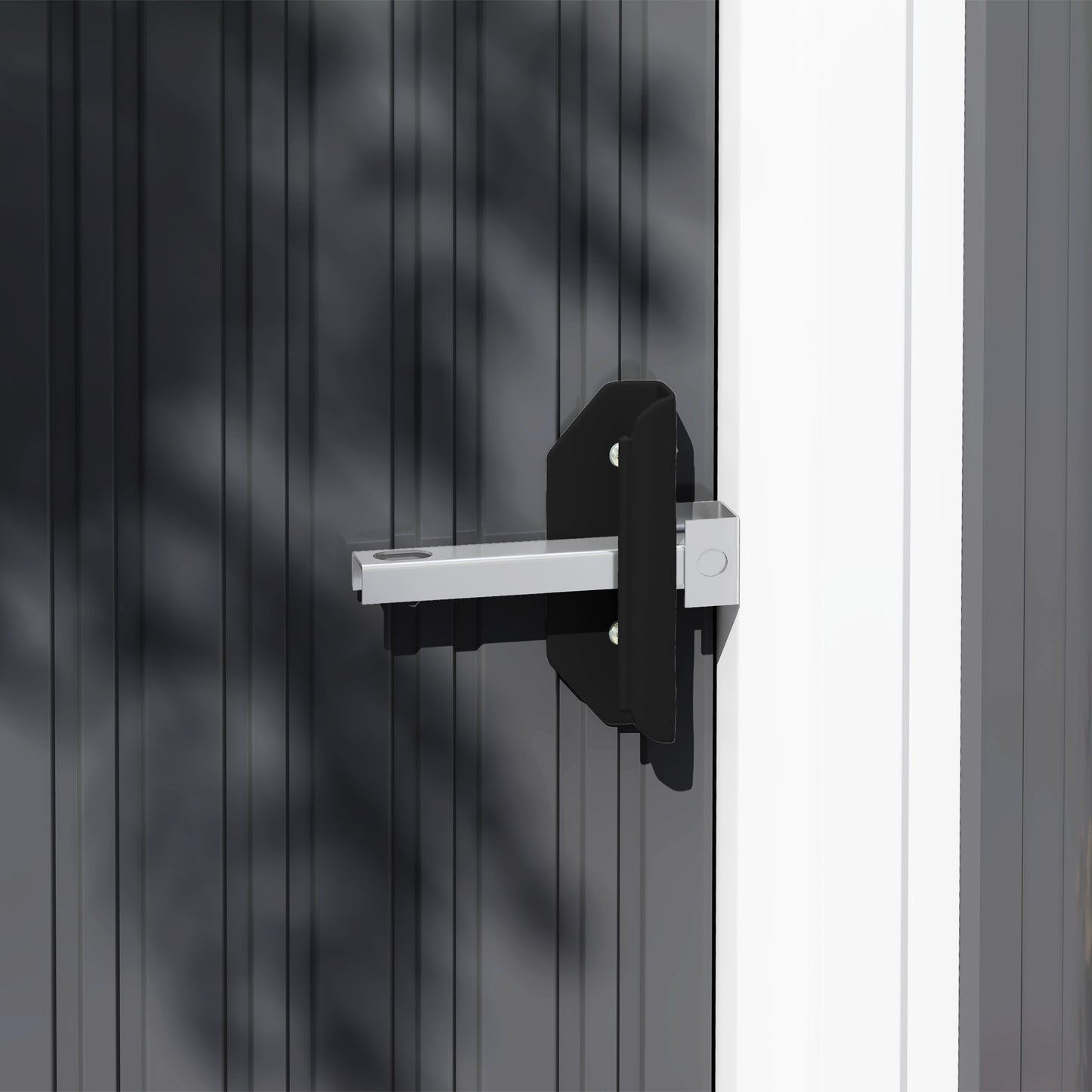 Outsunny 5 x 3ft Garden Storage Shed with Sliding Door and Sloped Roof Outdoor Equipment Tool, Light Grey