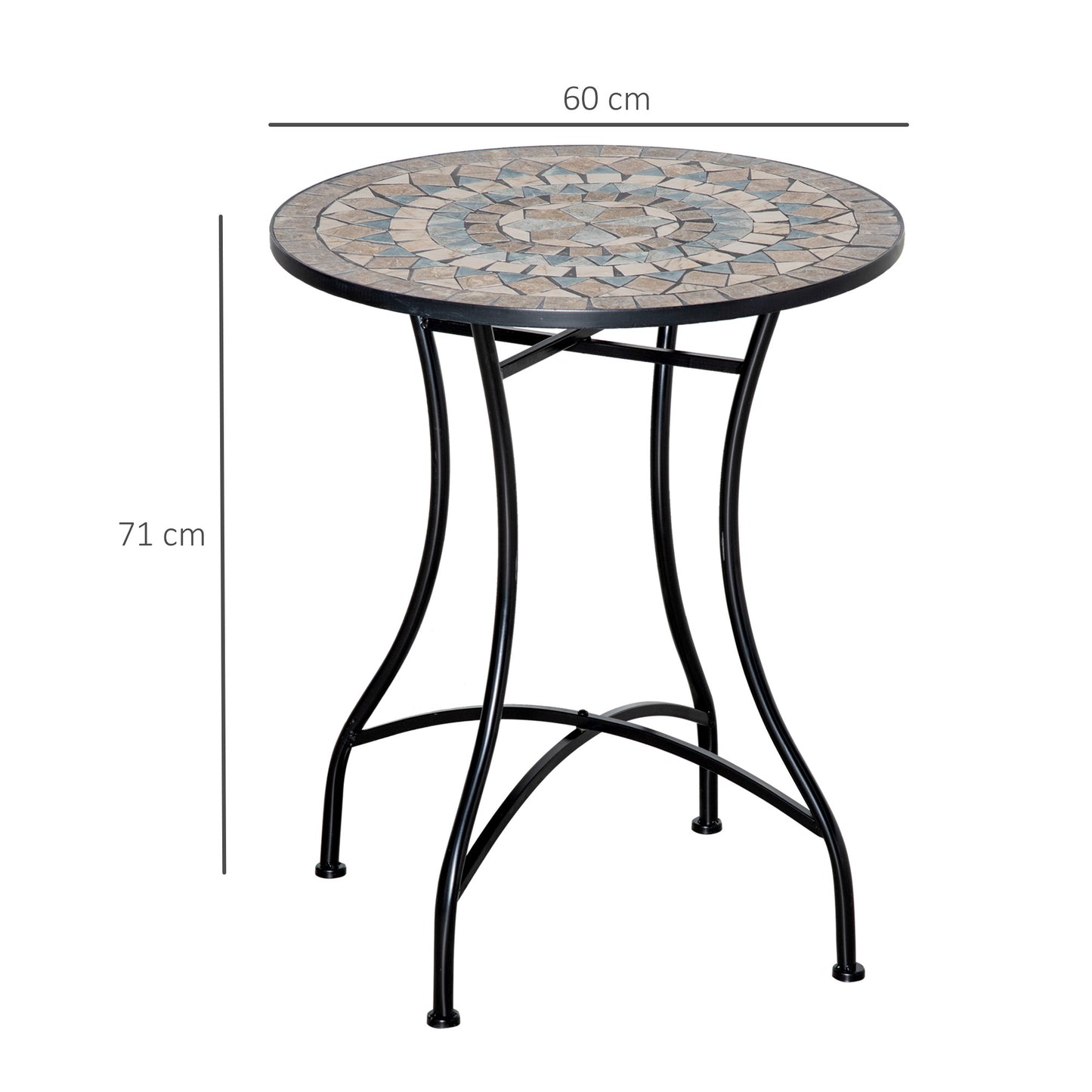 Outsunny ?60cm Mosaic Outdoor Patio Table - Green