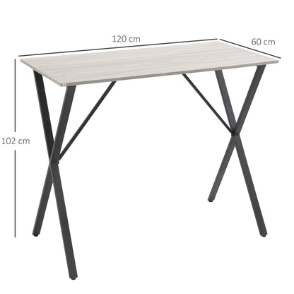 HOMCOM 120 cm Rectangular Bar Table for 4 People, Modern Kitchen Table with Marble Effect Tabletop, Steel Legs, for Living Room, Home Bar, White