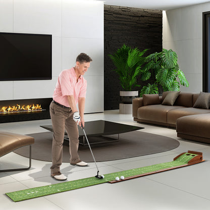 Golf Putting Practice Mat with Auto Ball Return for Home and Office-2 Holes