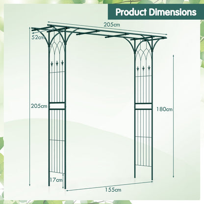 Metal Archway for Climbing Plants for Wedding Ceramony Party Backyard-Green