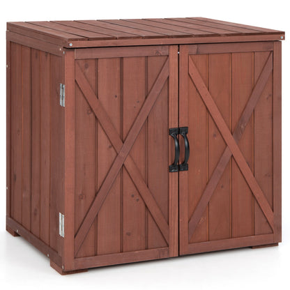 Fir Wood Outdoor Tools Cabinet with Double Doors
