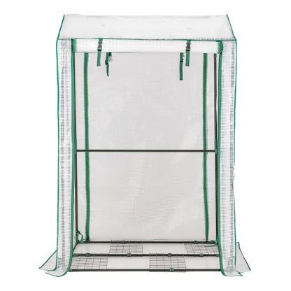 Garden Grow Green House with 4 Shelves and Roll-up Zippered Door