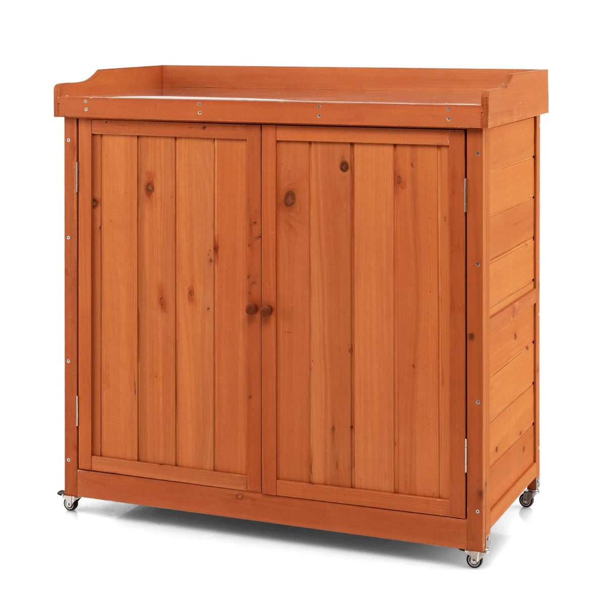 Outdoor Storage Cabinet with Removable Shelf and 4 Universal Wheels