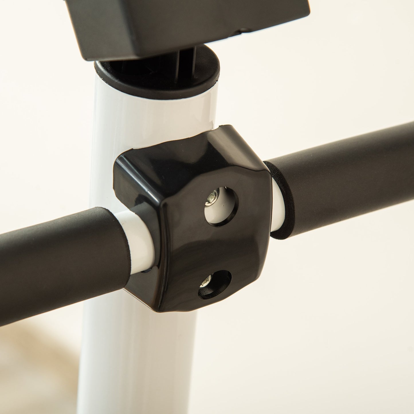 HOMCOM Adjustable Stepper Aerobic Ab Exercise Fitness Workout Machine with LCD Screen & Handlebars, White