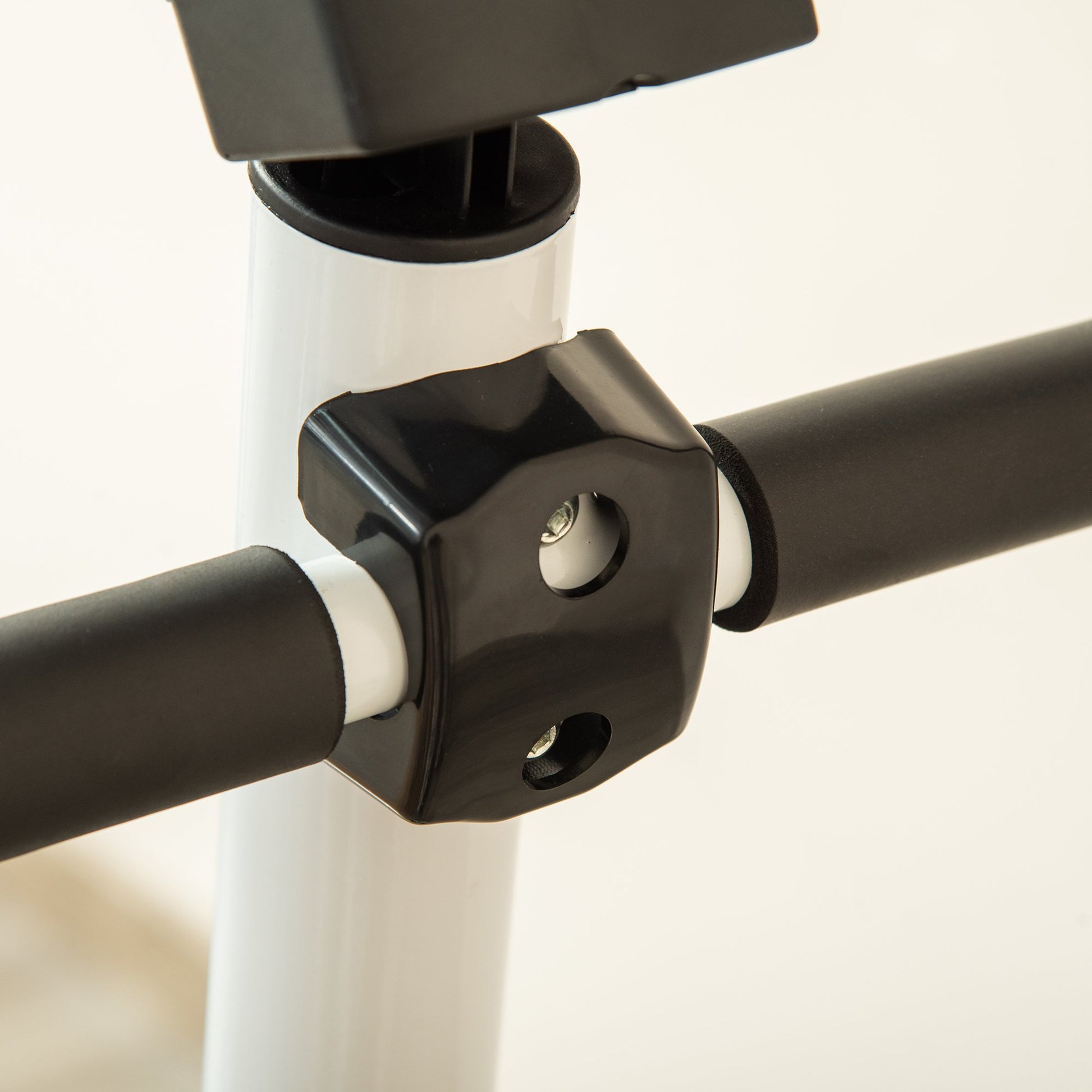 HOMCOM Adjustable Stepper Aerobic Ab Exercise Fitness Workout Machine with LCD Screen & Handlebars, White