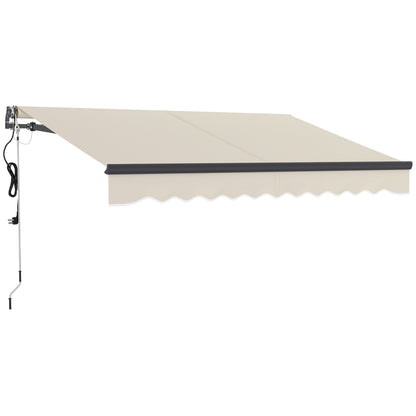 Outsunny 2.5 x 3m Electric/Manual Awning, with Remote - Beige