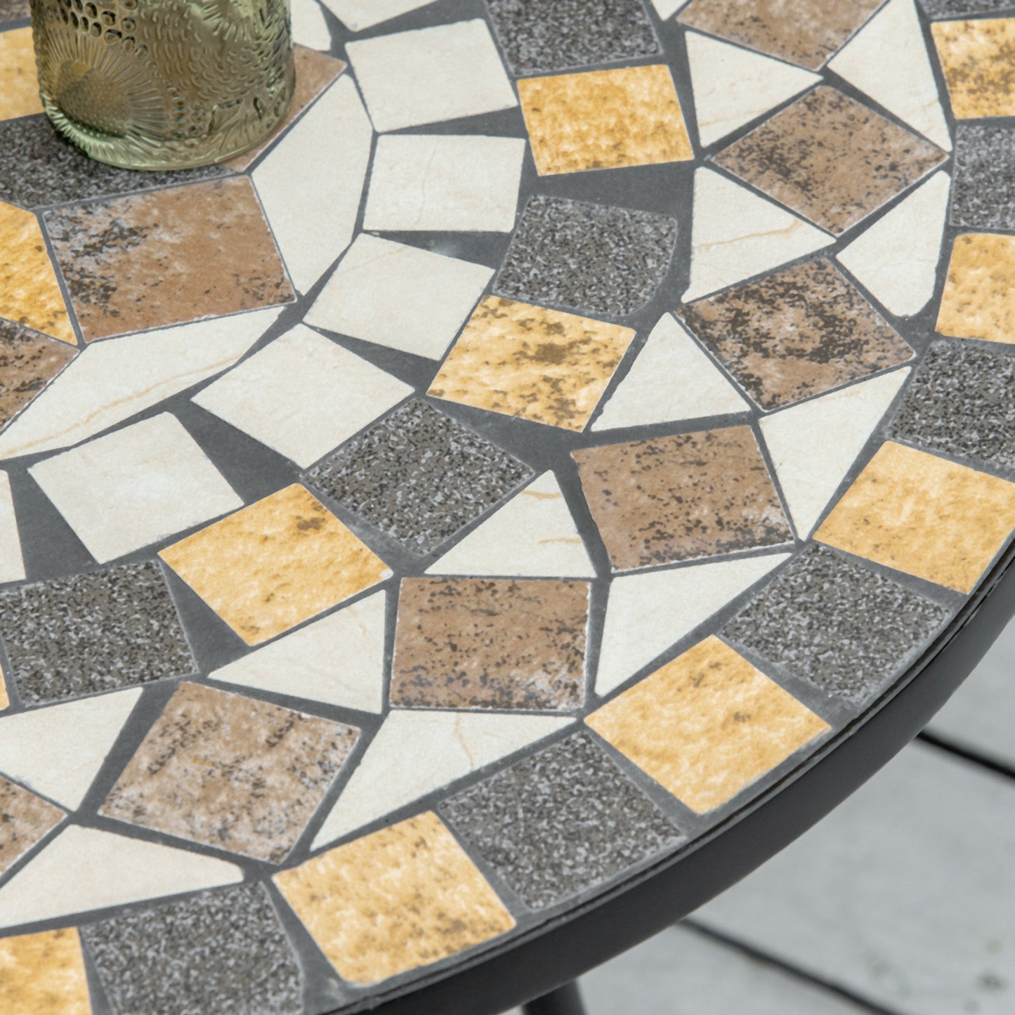 Outsunny ?60cm Mosaic Outdoor Patio Table - Grey