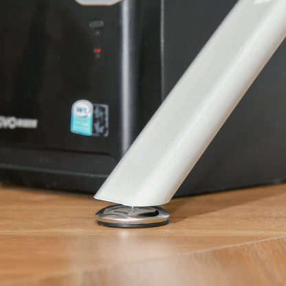 HOMCOM L-Shaped Computer Desk Table with Storage Drawer Home Office Corner Industrial Style Workstation, White