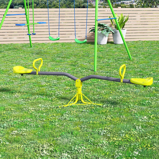 HOMCOM Kids Children 360 Degree Rotating Seesaw Swivel Playground Equipment Garden Outdoor Indoor