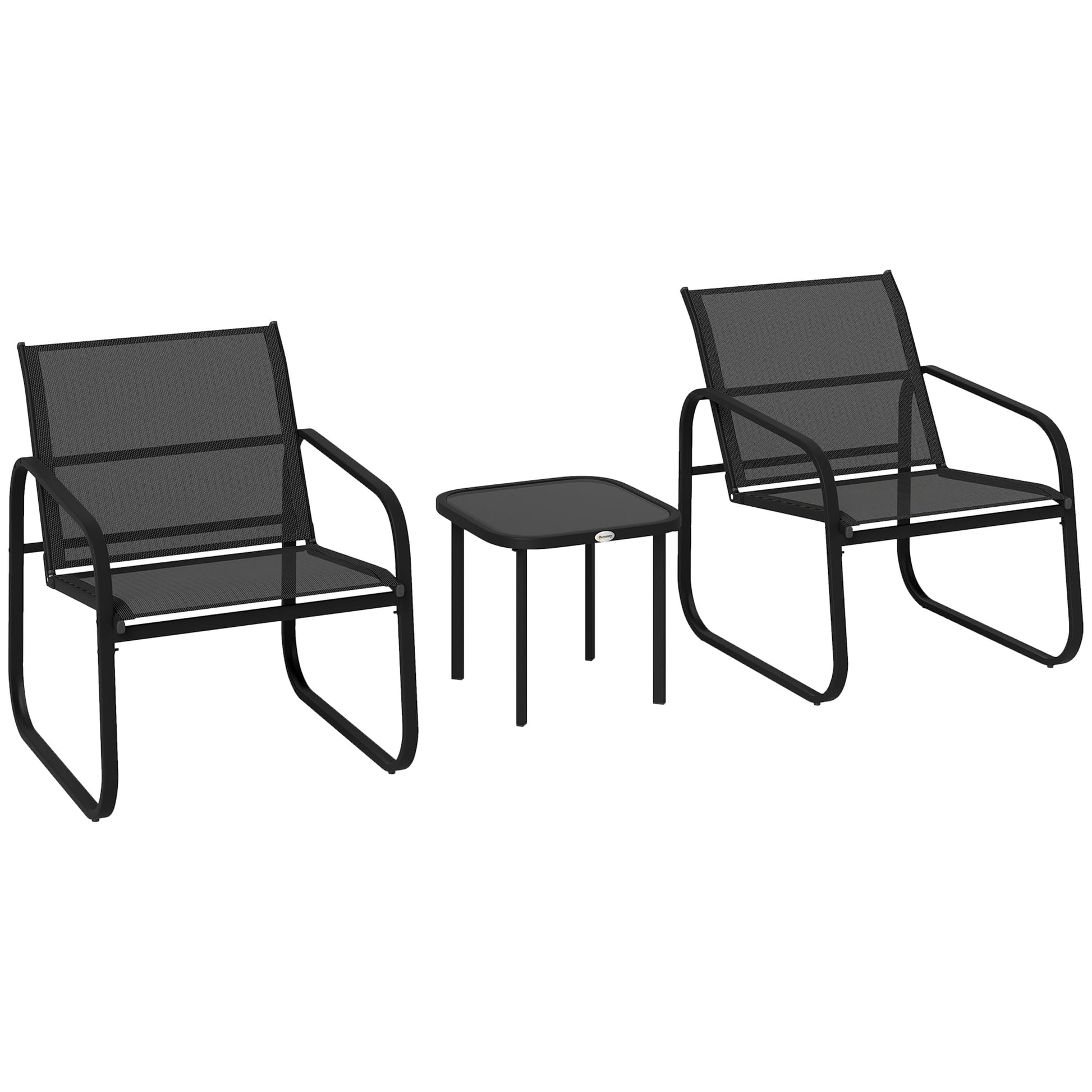 Outsunny Three-Piece Garden Seating Set - Black