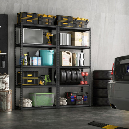 Heavy Duty Wire Storage Racks with Anti-slip Foot Pad for Warehouse Kitchen-Black