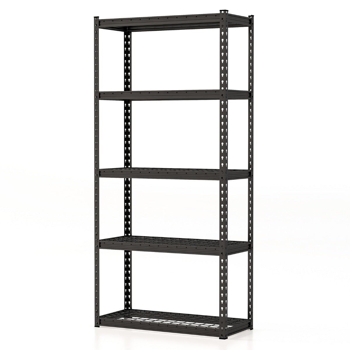 Heavy Duty Wire Storage Racks with Anti-slip Foot Pad for Warehouse Kitchen-Black