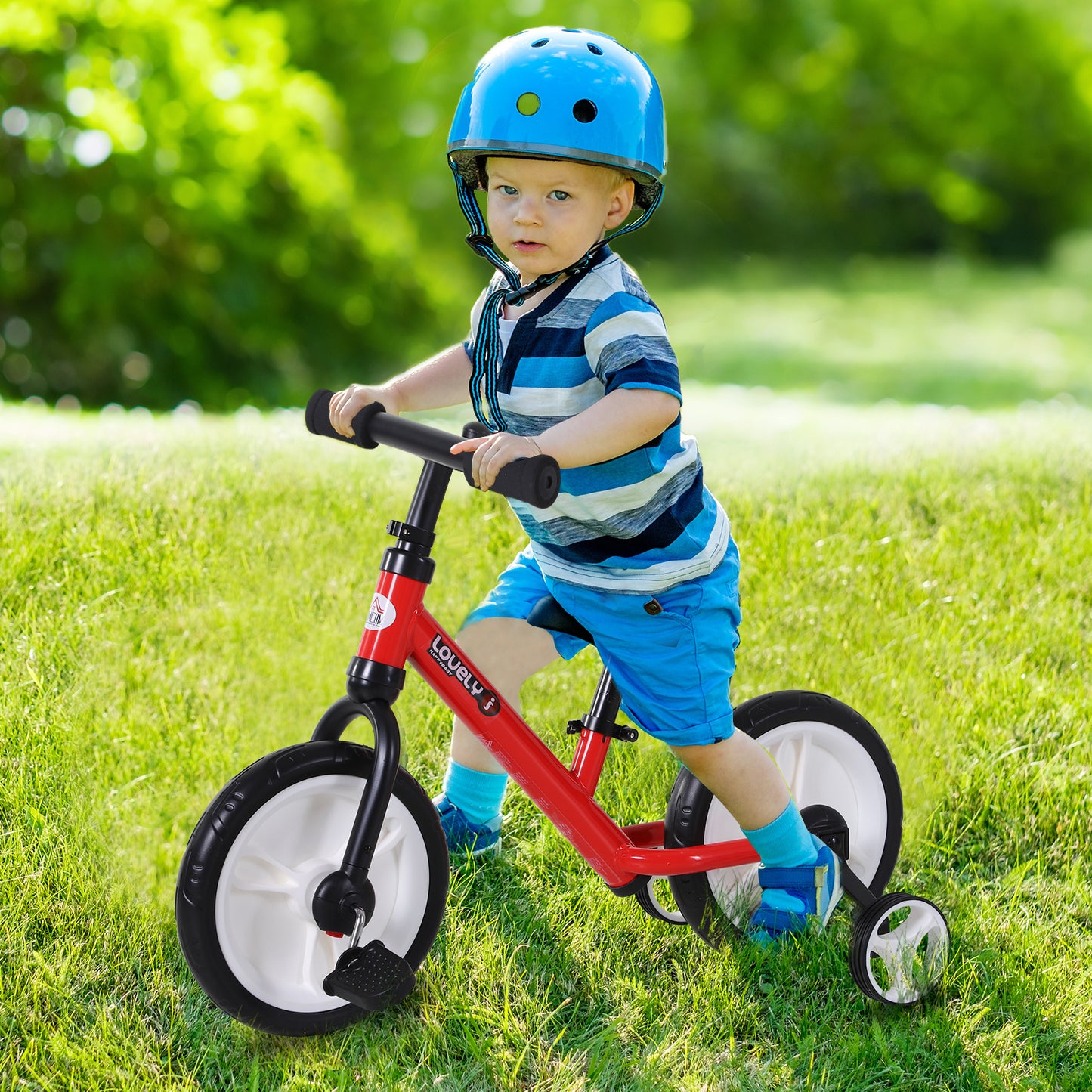 HOMCOM PP Toddlers Removable Stabiliser Balance Bike Red